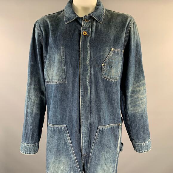 RRL by RALPH LAUREN Size XL Indigo Wash Denim Jumpsuit - Picture 2 of 5